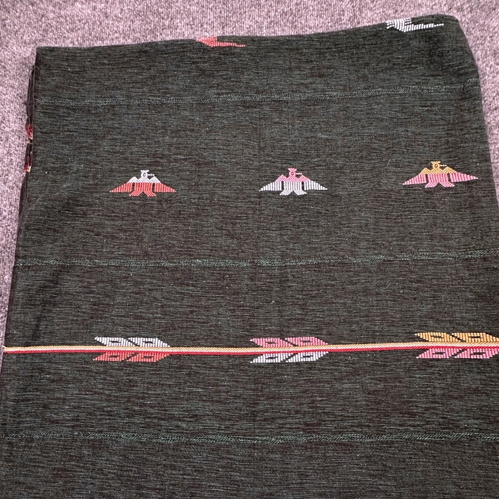 98"x49"  Chimayo Thunderbird Arrows Geometric Embroidered Stitch Sheet‎ Curtain - Picture 10 of 12